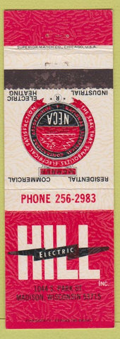 Matchbook Cover - Hill Electric Madison WI