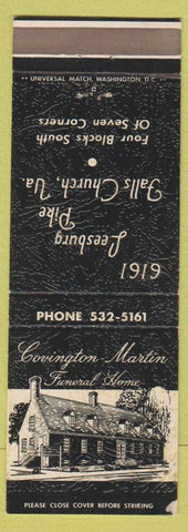 Matchbook Cover - Covington Martin Funeral Home Falls Church VA