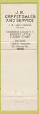 Matchbook Cover - JR Carpet Sales Service Mount Morris MI