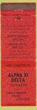 Matchbook Cover - Alpha XI Delta West Chester State College PA red