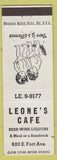 Matchbook Cover - Leone's Cafe NO TOWN