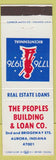 Matchbook Cover - Peoples Building Loan Aurora IN