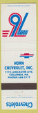 Matchbook Cover - Horn Chevrolet Columbia PA 1976