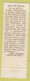 Matchbook Cover - Restaurant Antoine New Orleans LA