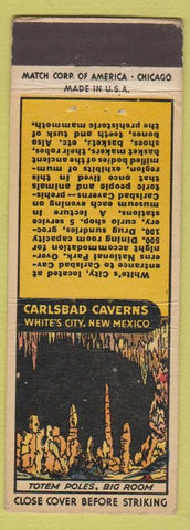 Matchbook Cover - Carlsbad Caverns White's City NM