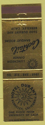 Matchbook Cover - Hotel Durant Berkeley CA