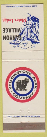 Matchbook Cover - Yellowstone National Park Motor Lodge WEAR WY