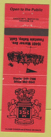 Matchbook Cover - Mile Square Restaurant Fountain Valley CA