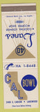 Matchbook Cover - Cal Bowling Lakewood CA billiards