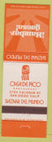 Matchbook Cover - Hamburguesa Casade Pico San Diego CA