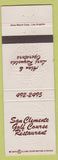 Matchbook Cover - San Clemente Golf Course Restaurant CA