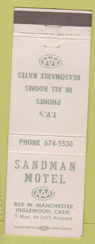 Matchbook Cover - Sandman Motel Inglewood CA