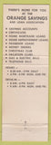 Matchbook Cover - Orange Savings and Loan Orange NJ