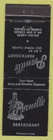 Matchbook Cover - Pernille Restaurant Carmel by the Sea CA