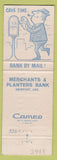 Matchbook Cover - Merchants Planters Bank Newport AR