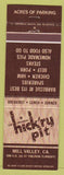Matchbook Cover - Hickry BBQ Pit Mill Valley CA