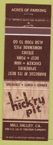 Matchbook Cover - Hickry BBQ Pit Mill Valley CA