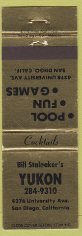 Matchbook Cover - Yukon San Diego CA billiards