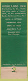 Matchbook Cover - Highlands Inn Carmel by the Sea CA Bagpipes