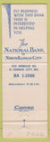 Matchbook Cover - National Bank of North Kansas City MO