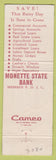 Matchbook Cover - Monette State Bank AR