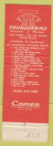 Matchbook Cover - Thunderbird Resort Motel Miami Beach FL