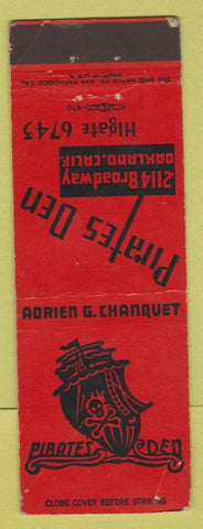 Matchbook Cover - Pirates Den Oakland CA