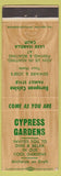 Matchbook Cover - Cypress Gardens Lake Isabella CA
