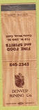 Matchbook Cover - Denver Mini Costa Mesa CA