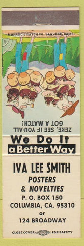 Matchbook Cover - Iva Lee Smith Posters Novelties Columbia CA hillbilly