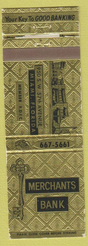 Matchbook Cover - Merchants Bank Miami FL