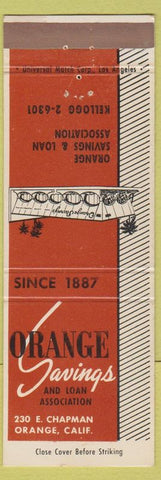 Matchbook Cover - Orange Savings Loan Orange CA
