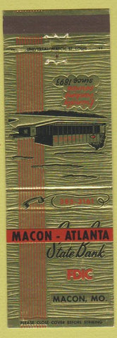 Matchbook Cover - Macon Atlanta State Bank Macon MO