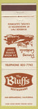 Matchbook Cover - Bluffs Restaurant San Bernardino CA Colton