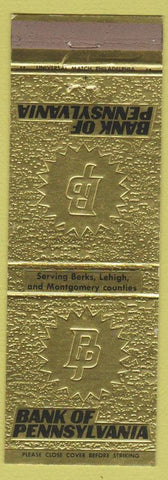 Matchbook Cover - Bank of Pennsylvania Berks Lehigh Montgomery county
