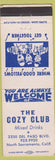 Matchbook Cover - Cozy Club North Sacramento CA
