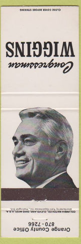 Matchbook Cover - Congressman Wiggins Orange County CA?