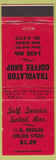 Matchbook Cover - Self Service Salad Bar Travolator Coffee Shop San Diego CA