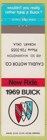 Matchbook Cover - 1969 Buick Caudill Motors Hobart OK