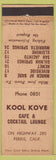 Matchbook Cover - Kool Kove Cafe Perris CA