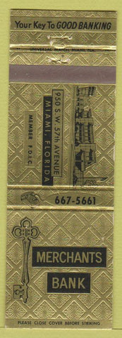 Matchbook Cover - Merchants Bank Miami FL