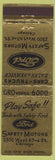 Matchbook Cover - Ford Safety Motors Chicago IL