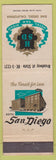 Matchbook Cover - Hotel San Diego CA Hunt Restaurant