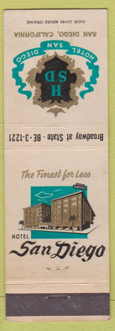 Matchbook Cover - Hotel San Diego CA Hunt Restaurant