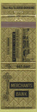 Matchbook Cover - Merchants Bank Miami FL