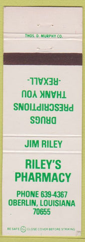 Matchbook Cover - Riley's Pharmacy Drugs Oberlin LA Rexall