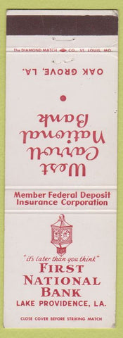 Matchbook Cover - West Carroll National Bank Oak Grove LA Lake Providence LA