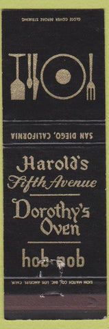 Matchbook Cover - Harold's Fifth Avenue Dorothy's Oven San Diego CA