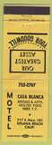 Matchbook Cover - Casa Blanca Motel Solana Beach CA yellow