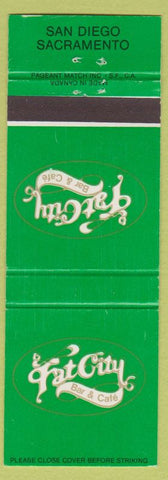 Matchbook Cover - Fat City Bar Cafe San Diego CA